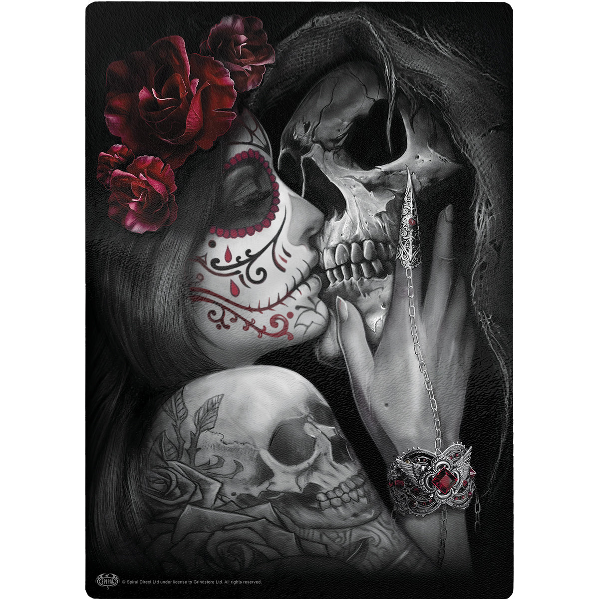 DEAD KISS - Glass Chopping Board (Rectangular)